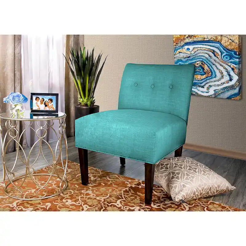 Poltrona decorativa capitonné - Robusto telaio in metallo, colori assortiti