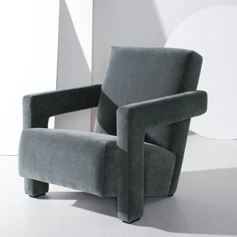 Poltrona moderna in velluto - Ispirazione Mid-Century, Basso profilo, 68Lx89Px76A