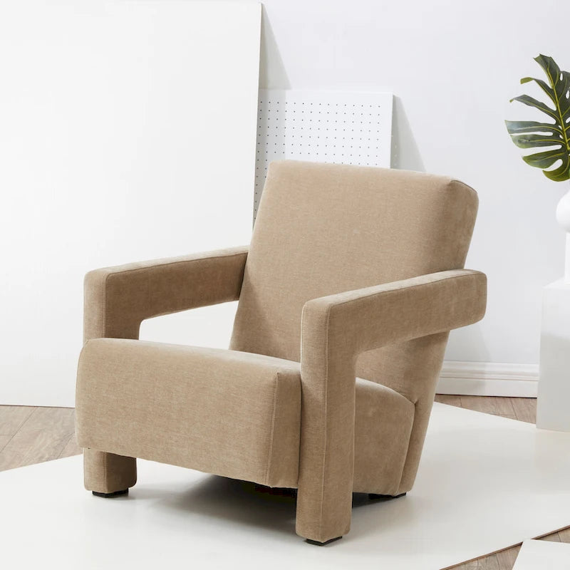Poltrona moderna in velluto - Ispirazione Mid-Century, Basso profilo, 68Lx89Px76A