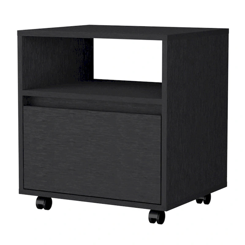 Comodino Contemporaneo con Ampio Cassetto e Ripiano Superiore Aperto
